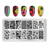 BORN PRETTY Nail Stamping Plates Flower Geometry Nature Series Nail Template Stamp Image Manicure Stamp Plate DIY Nail Designs