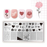 BORN PRETTY Nail Stamping Plates Flower Geometry Nature Series Nail Template Stamp Image Manicure Stamp Plate DIY Nail Designs