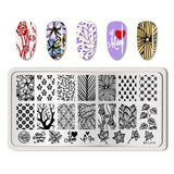 BORN PRETTY Nail Stamping Plates Flower Geometry Nature Series Nail Template Stamp Image Manicure Stamp Plate DIY Nail Designs