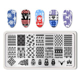 BORN PRETTY Nail Stamping Plates Flower Geometry Nature Series Nail Template Stamp Image Manicure Stamp Plate DIY Nail Designs