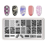 BORN PRETTY Nail Stamping Plates Flower Geometry Nature Series Nail Template Stamp Image Manicure Stamp Plate DIY Nail Designs