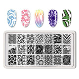 BORN PRETTY Nail Stamping Plates Flower Geometry Nature Series Nail Template Stamp Image Manicure Stamp Plate DIY Nail Designs