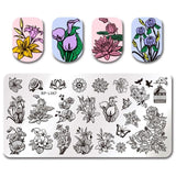 BORN PRETTY Nail Stamping Plates Flower Geometry Nature Series Nail Template Stamp Image Manicure Stamp Plate DIY Nail Designs