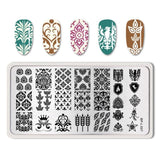 BORN PRETTY Nail Stamping Plates Lace Flower Animal Pattern Nail Art Stamp Stamping Template Image Plate Stencil Nails Tool