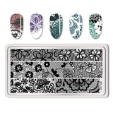 BORN PRETTY Nail Stamping Plates Lace Flower Animal Pattern Nail Art Stamp Stamping Template Image Plate Stencil Nails Tool