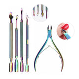 BORN PRETTY Rainbow Chameleon Nail Art Cuticle Pusher Cutter Nipper Clipper Dead Skin Remover Tweezer Manicure Nail Art Tool