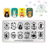 BORN PRETTY Rectangle Round Stamp Template Floral Girl Insect Dragonfly Pattern Plate Manicure Nail Art Stamping Image Plate