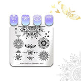 BORN PRETTY Rectangle Round Stamp Template Floral Girl Insect Dragonfly Pattern Plate Manicure Nail Art Stamping Image Plate