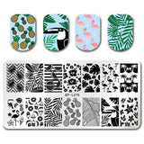 BORN PRETTY Rectangle Round Stamp Template Floral Girl Insect Dragonfly Pattern Plate Manicure Nail Art Stamping Image Plate