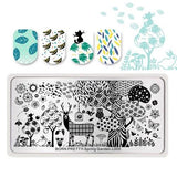 BORN PRETTY Rectangle Round Stamp Template Floral Girl Insect Dragonfly Pattern Plate Manicure Nail Art Stamping Image Plate