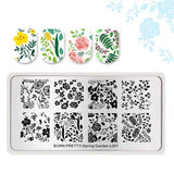 BORN PRETTY Rectangle Round Stamp Template Floral Girl Insect Dragonfly Pattern Plate Manicure Nail Art Stamping Image Plate