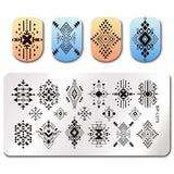 BORN PRETTY Rectangle Round Stamp Template Floral Girl Insect Dragonfly Pattern Plate Manicure Nail Art Stamping Image Plate