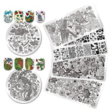 BORN PRETTY Rectangle Round Stamp Template Floral Girl Insect Dragonfly Pattern Plate Manicure Nail Art Stamping Image Plate