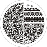 BORN PRETTY Round Nail Stamping Plate Geometry Catcher Feather Ballet Swan Dream Flame Flower Manicure Nail Art Image Template