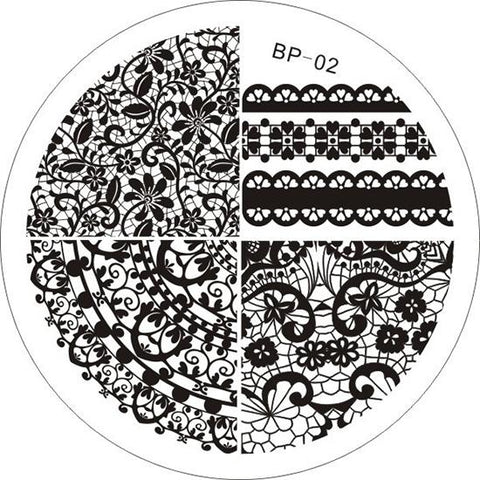 BORN PRETTY Round Nail Stamping Plate Geometry Catcher Feather Ballet Swan Dream Flame Flower Manicure Nail Art Image Template