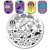 BORN PRETTY Round Nail Stamping Plate Geometry Catcher Feather Ballet Swan Dream Flame Flower Manicure Nail Art Image Template