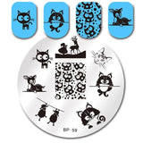 BORN PRETTY Round Nail Stamping Plate Wow Dream Catcher Flower 5.5cm Template Manicure Nail Art Image Plate