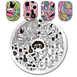 BORN PRETTY Round Nail Stamping Plate Wow Dream Catcher Flower 5.5cm Template Manicure Nail Art Image Plate