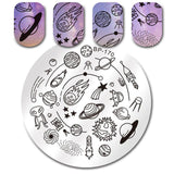 BORN PRETTY Round Nail Stamping Plate Wow Dream Catcher Flower 5.5cm Template Manicure Nail Art Image Plate