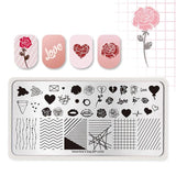 BORN PRETTY Spring Garden Stamping Template Rectangle Flower Leaf Butterfly Floral Nail Art Image Plate Nail Stamping Plates