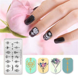 BORN PRETTY Spring Garden Stamping Template Rectangle Flower Leaf Butterfly Floral Nail Art Image Plate Nail Stamping Plates