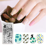 BORN PRETTY Spring Garden Stamping Template Rectangle Flower Leaf Butterfly Floral Nail Art Image Plate Nail Stamping Plates