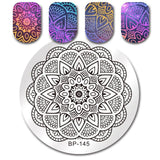 BORN PRETTY Square Nail Art Stamp Template Flower Vine Rose Leaves Floral Image Pattern Printing Plate for Manicure Stencil 6cm