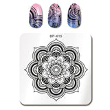 BORN PRETTY Square Nail Art Stamp Template Flower Vine Rose Leaves Floral Image Pattern Printing Plate for Manicure Stencil 6cm