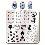 BORN PRETTY Square Nail Stamping Template Cat Tiger Leopard Eye Manicure Nail Art Image Plate Nail Art Print Stencil BP-X50