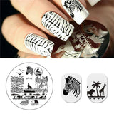 BORN PRETTY Square Nail Stamping Template Cat Tiger Leopard Eye Manicure Nail Art Image Plate Nail Art Print Stencil BP-X50