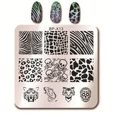 BORN PRETTY Square Nail Stamping Template Cat Tiger Leopard Eye Manicure Nail Art Image Plate Nail Art Print Stencil BP-X50