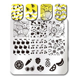 BORN PRETTY Summer Flamingo Pattern Nail Stamping Template Summer Fruit Leaf Image Rectangle Nail Art Stamp Plate