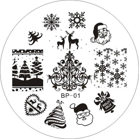 BORN PRETTY Valentine Nail Art Stamping Plate Snow Christmas Pattern Manicure Image Template Festival New Year Nails Stencil