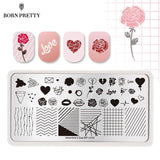 BORN PRETTY Valentine Nail Art Stamping Plate Snow Christmas Pattern Manicure Image Template Festival New Year Nails Stencil