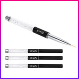 BQAN Nail Brush 7/9/11mm Crystal Acrylic Nail Art Brushes UV Gel Painting Line Brush Nylon Hair Pen Manicure Nail Liner Tools