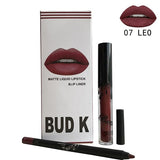 BUD K Brand Lip Gloss&Lip Liner Lip Makeup Kit 10 Colors Liquid Lipstick Matte Velvet Lipgloss Long Lasting Tint Lipstick Makeup