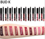 BUD K Brand set liquid matte lipstick waterproof makeup red lips Mate lip gloss nude cosmetics lip box kit batom