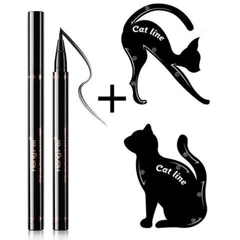 Beautiful Big Eye Makeup Tool Set Black Liquid Eyeliner and Cat Eyeliner Stencil Drawing Arrow for Eyes Template Make Up Tools