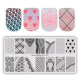 BeautyBigBang 1PC Sunflower Nail Stamping Plates Geometric Nail Template Plate Rectangle stencil stamp for nails BBB XL-016