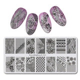 BeautyBigBang 1PC Sunflower Nail Stamping Plates Geometric Nail Template Plate Rectangle stencil stamp for nails BBB XL-016