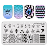 BeautyBigBang 1PC Sunflower Nail Stamping Plates Geometric Nail Template Plate Rectangle stencil stamp for nails BBB XL-016