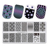 BeautyBigBang 1PC Sunflower Nail Stamping Plates Geometric Nail Template Plate Rectangle stencil stamp for nails BBB XL-016