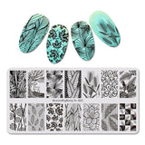 BeautyBigBang NEW 1PC nail stamping plates Summer Flower feather Nail Template Plate Rectangle stencil for nail BBB XL-015