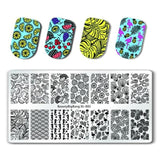 BeautyBigBang NEW 1PC nail stamping plates Summer Flower feather Nail Template Plate Rectangle stencil for nail BBB XL-015