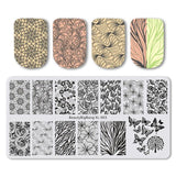 BeautyBigBang NEW 1PC nail stamping plates Summer Flower feather Nail Template Plate Rectangle stencil for nail BBB XL-015