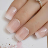 Beige Gradient French Manicure Tips Gorgeous and Classy Natural Fake Nails Faded Nails Designed