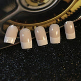 Beige Gradient French Manicure Tips Gorgeous and Classy Natural Fake Nails Faded Nails Designed