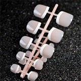 Beige White French Nails Acrylic Nude Toe Nails Shiny Surface Toenails Tips Decoration Designed Fake Nails 24pcs/kit