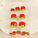 Beige White French Nails Acrylic Nude Toe Nails Shiny Surface Toenails Tips Decoration Designed Fake Nails 24pcs/kit