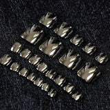 Beige White French Nails Acrylic Nude Toe Nails Shiny Surface Toenails Tips Decoration Designed Fake Nails 24pcs/kit